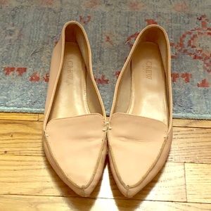 J Crew Nude/Blush leather pointed loafers
